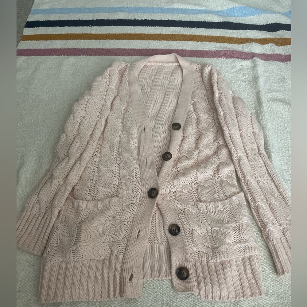 Pale pink warm cardigan!